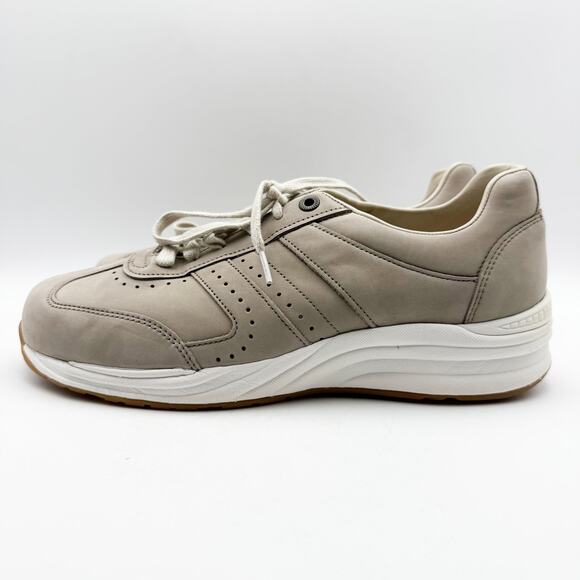 SAS Mens Camino Sneaker US Size 9.5 Wide Taupe Leather Lace Up NIB - Picture 7 of 13